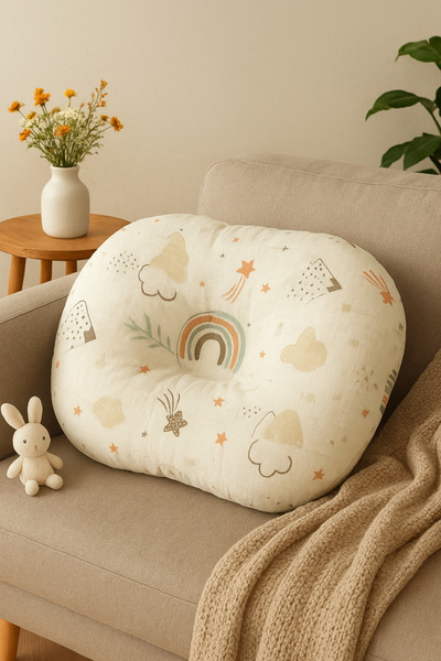 deva design 100% Cotton Muslin Baby Flat Head Pillow, Muslin Fabric, Head Pil...