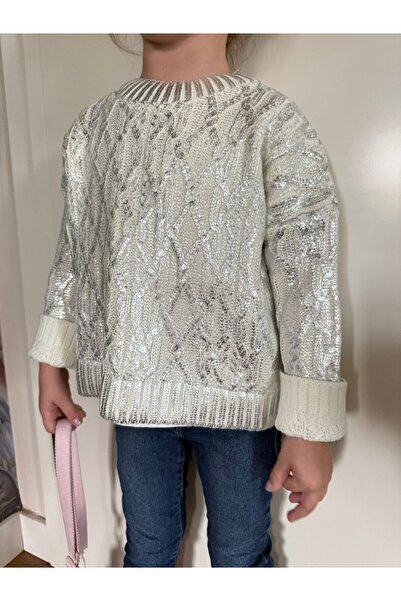 Melike Tatar Varaklı Çocuk Triko Kazak 32-7017-1