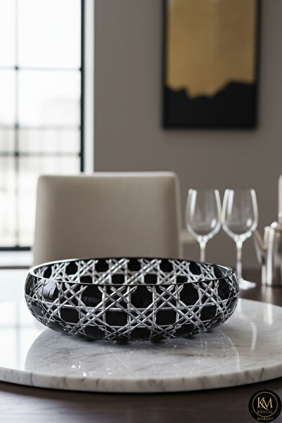 Kristal Market 28cmkristal Dekor Petek Sofra Sunum Kasesi