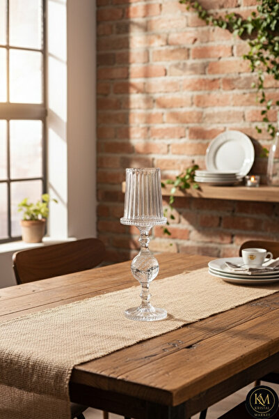 Kristal Market El Yapımı Kristal Vintage Dekoratif Mumluk