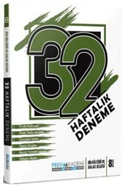 Pruva Akademi 8. Sınıf Din Kültürü ve Ahlak Bilgisi 32 Haftalık Deneme