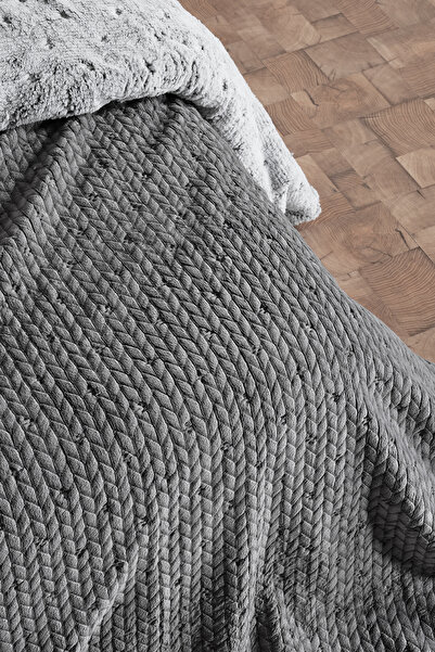 Doqu Home Alora Blanket Double Size Gray