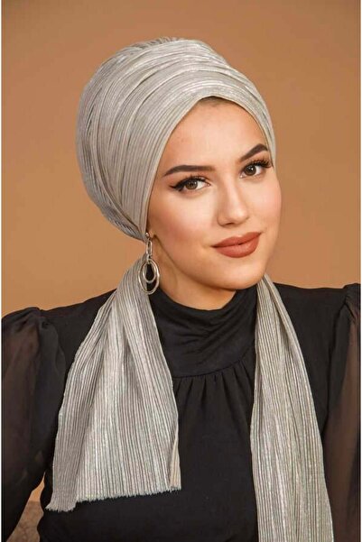 Aişe tesettür Gümüş Piliseli Abiye Atkılı Bone