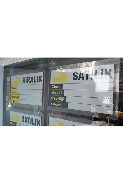 ETİKETLİK FİYATLIK METAL ASKILI - PVC KAPLI SATILIK KİRALIK İLANLARI PAKETİ 12 AD