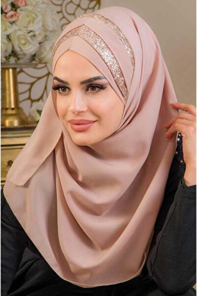 Aişe tesettür Kumbeji Dore Çapraz Bant Abiye Double Şal