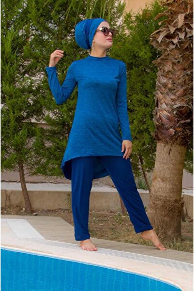Aişe tesettür Mavi Tesettür Mayo