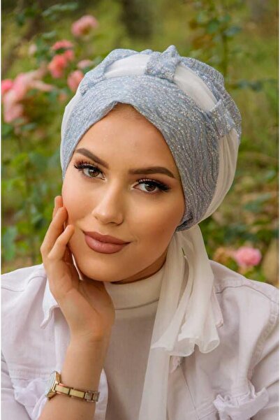 Aişe tesettür Βρεφικό μπλε γκλίτερ βραδινό φόρεμα μπόνε