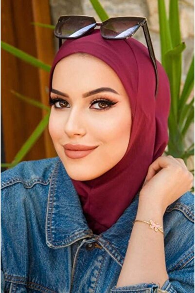 Aişe tesettür Koyu Bordo Yüzücü Bonesi - Sporcu Bonesi
