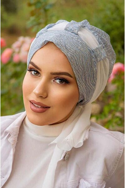 Aişe tesettür Βρεφικό μπλε γκλίτερ βραδινό φόρεμα μπόνε