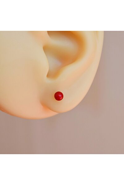 Heppii أقراط كروية حمراء صغيرة الحجم ريترو