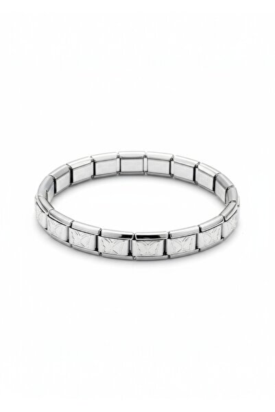 Charm Çelik Bileklik - Esnek - Silver & Gold & Siyah Kararmaz Bileklik