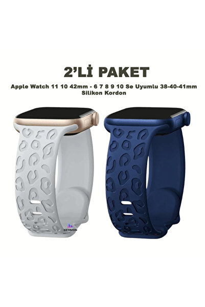 Dexmon Apple Watch 11 10 42mm – 6 7 8 9 10 Se Uyumlu 38-40-41mm Leopar Desenl...