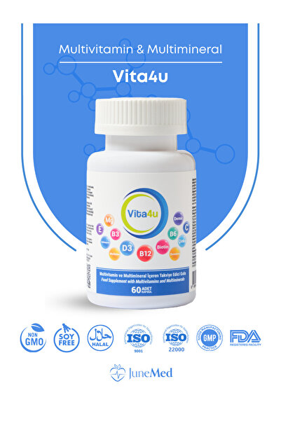 Vita4u Multivitamin Ve Multimineral Komplex 2 Aylık Kullanım Bitkisel Kapsül