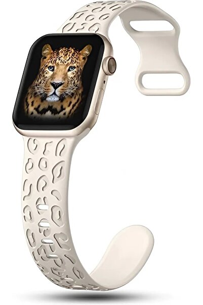 Dexmon Apple Watch 11 10 42mm – 6 7 8 9 Se Uyumlu 38-40-41mm Leopar Desenli 2'li Silikon Kordon Seti