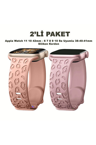 Dexmon Apple Watch 11 10 42mm – 6 7 8 9 10 Se Uyumlu 38-40-41mm Leopar Desenl...