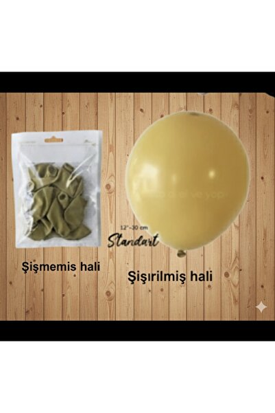 Deniz Party Store 5 Inç Minik Latex Balon 12,5 Cm Çap 20 Adet Retro Zerdeçal