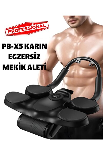 POBO PB-X5 Dijital Sayaçlı Çek Bırak Mekik Aleti Karın Egzersiz Tekeri Fitnes...