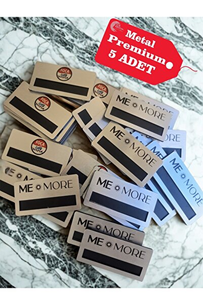 anonim ÖZEL BASKILI METAL YAKA İSİMLİK MIKNATISLI 5 ADET