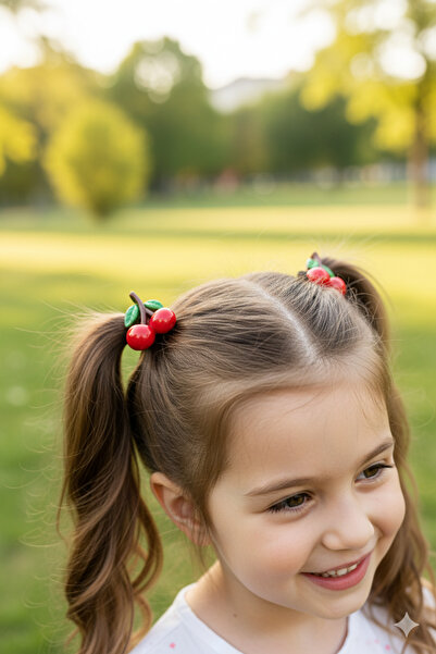 Lynare Girl's Cherry Model Rubber Buckle Set 2 Pieces