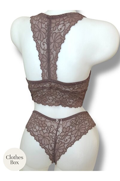 F.K Σετ εσώρουχα με δαντέλα Bustier σουτιέν και εσώρουχα