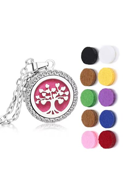 QERMA قلادة العلاج العطري من الفولاذ، قلادة العطر القابلة للعصر، قلادة العلاج...