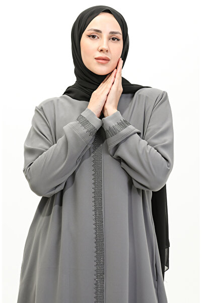 sefamerve Μεγάλο μέγεθος πέτρινο εμπριμέ φανελάκι 5067-05 Γκρι