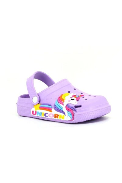 Calx Girl's Unicorn Patterned - Non-Slip Comfortable Sole Cross Slippers Sandals