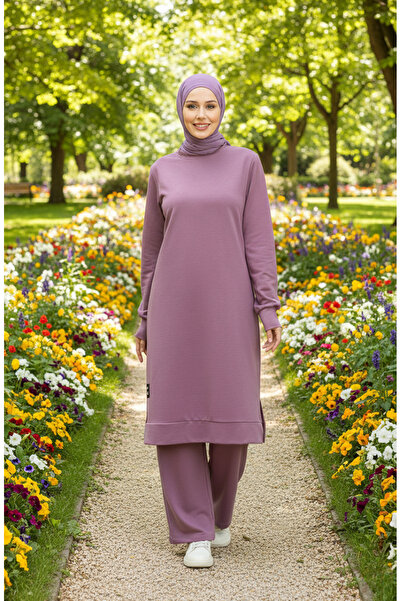 sefamerve İki İp Tunik Pantolon İkili Takım 0044-21 Lila