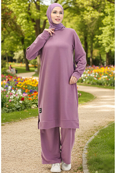sefamerve İki İp Tunik Pantolon İkili Takım 0044-21 Lila