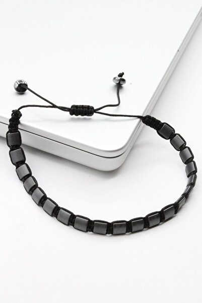 Leo'Stone Special Design Rope Square Hematite Stone Elevator Drawstring Adjus...