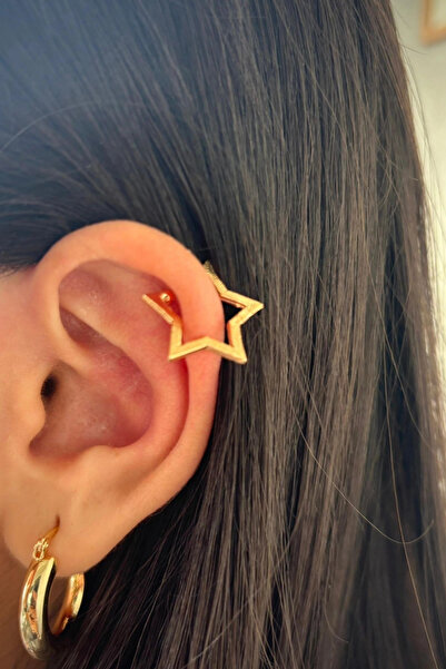 Leo'Stone Star Design Compression Earcuff Cartilage Earrings