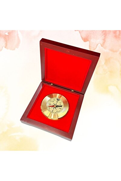 HediyesiBizden Kişiye Özel Isim Baskılı Pirinç Kaplama Ahşap Kutulu Pusula