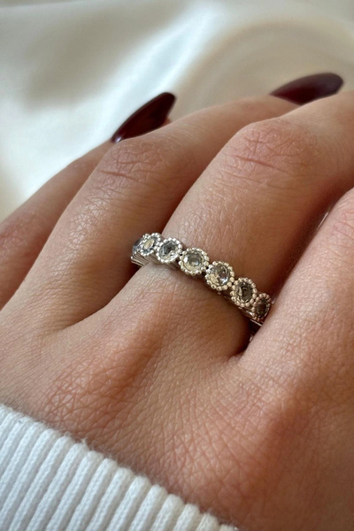 Leo'Stone سلسلة فاخرة من حجر الزركون البيضاوي بتصميم Tamtur خاتم نسائي من الف...