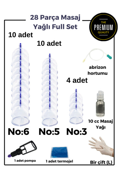 Tilda BSC. & Home 29 Parça Full Set Canlandırıcı Selülit ve Çatlak Giderici Kupa Çekme Vakumlu Masaj Aleti Hacamat Set