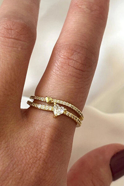 Leo'Stone خاتم نسائي من الفولاذ قابل للتعديل بتصميم قلب من حجر الزركون الكامل...