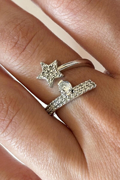 Leo'Stone خاتم نسائي من الفولاذ بتصميم حلزوني مرصع بالنجوم للموسم الجديد