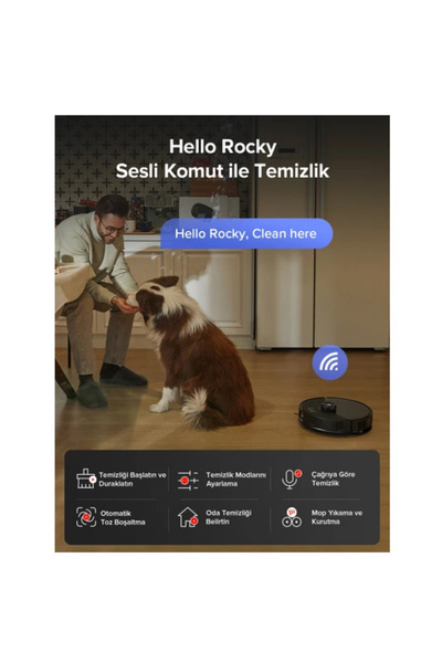 Roborock FlexiArm Tasarımlı Yan Firça Ekstra Kenar Temizleme Sistemi S8 Maxv Robot Süpürge Beyaz