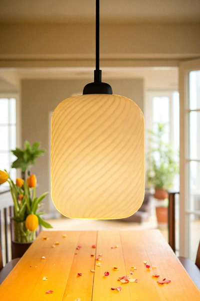 Oxyteez Spiral Dekoratif Avize Modern Tasarım Ev Ofis Mutfak Veranda İçin Çap 20 cm