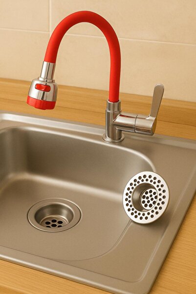 irişka Esnek Kıvrılabilir Renkli Silikon Musluk Bataryası Başlığı Kubar+ lava...