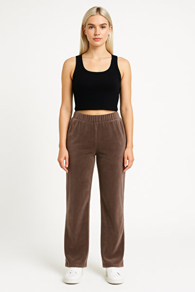 PROLET Kadın Kadife (Velour) Straight Fit Pantolon