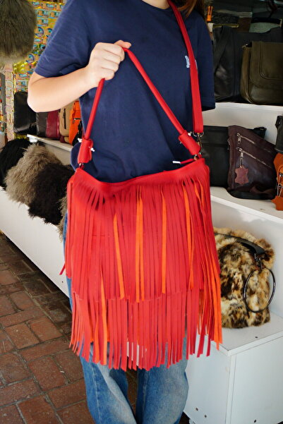 Mocikon Genuine Cowhide Tassel Shoulder Strap Bag