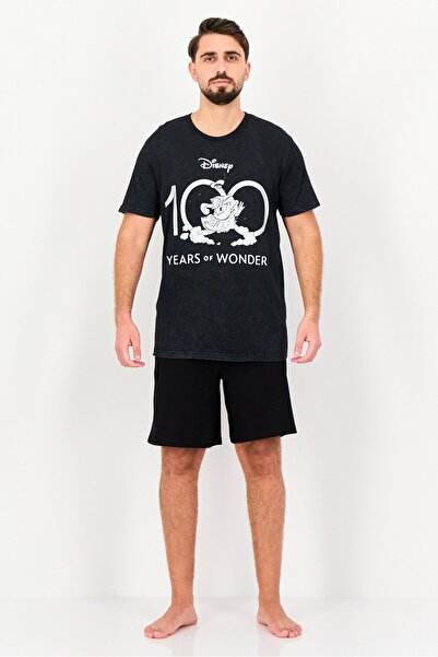 Disney Men 2 Pieces Graphic Print Short Sleeve Pajama Set, Multicolor