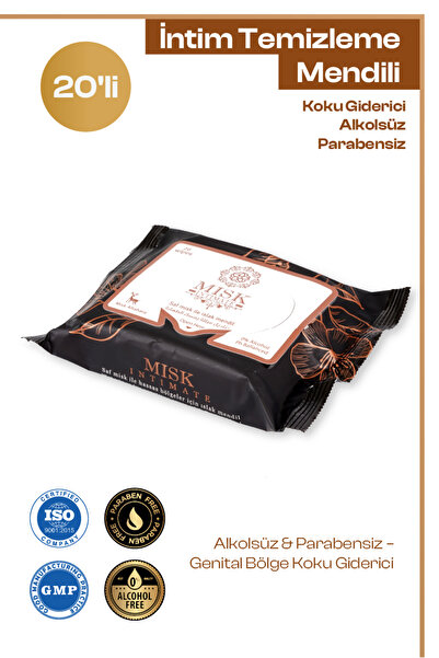 misk Genital Bölge Intim Temizleme Mendili – Kokulu 20’li | Koku Giderici, Alkolsüz Ve Parabensiz