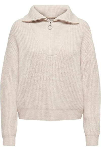 ONLY Оверсайз жіночий світшот з довгими рукавами та напівзастібкою - мінімалістичний стиль