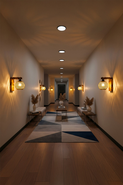 Celestia Rustik Ahşap Duvar Apliği – Doğal Halat Detaylı, El Yapımı Avize, Dekoratif Yatak Odası Lambası