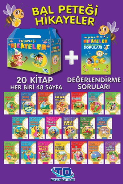 Tandem Yayınları KUTU BAL PETEĞİ HİKAYELER 20 KİTAP - ilkokul için masal kutu...