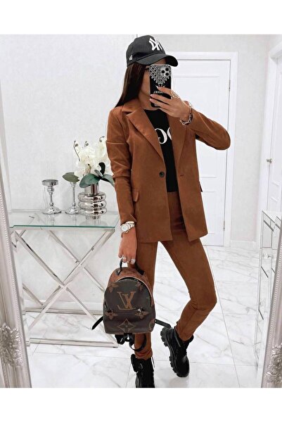 merysare Scuba Suede Women's Jacket and Trousers Set - Lined and Colorful