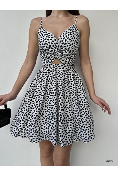 merysare Rochie mini pentru femei cu imprimeu din viscoză - Decolteu pe spate și burtă, bretele (opțiuni de culoare)