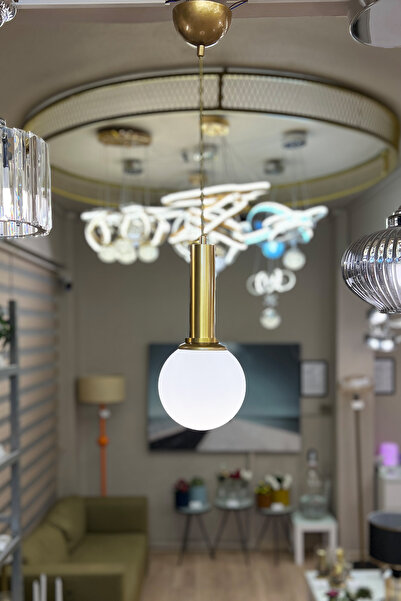 MINIMAL ETICARET VE BILGI TEKNOLOJILERI Globe Golden ONE Sarkıt Cam Avize