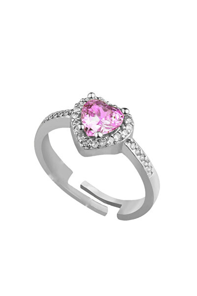 DMR Accessoire خاتم من الفولاذ الوردي قابل للتعديل خاتم نسائي على شكل قلب